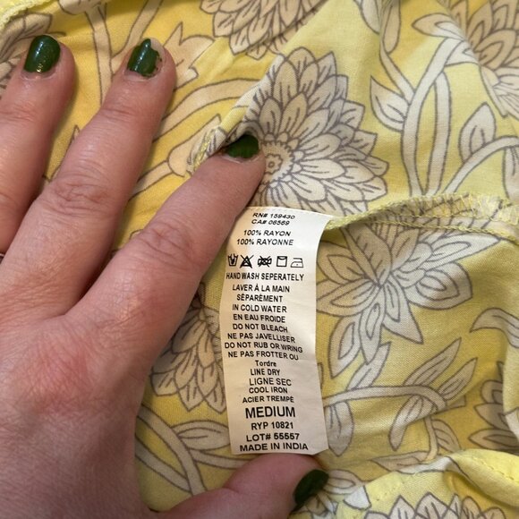 Elan Yellow Floral Crop Top NWT Size M Boho Summer - Picture 5 of 5